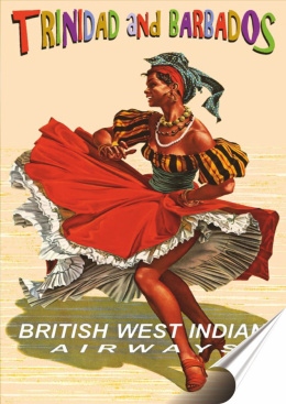 Barbados Plakat folia Samoprzylepna Plakietka(motyw metalowego szyldu)#20429