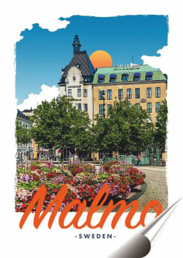 Szwecja Plakat folia Samoprzylepna Plakietka(motyw metalowego szyldu)#20437