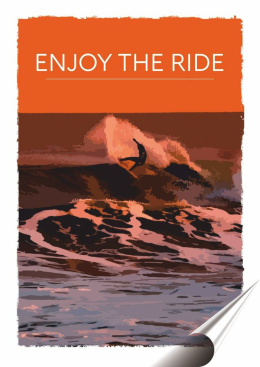 Serfing Plakat folia Samoprzylepna Plakietka(motyw metalowego szyldu)#20439