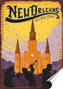 Nowy Orlean Plakat folia Samoprzylepna Plakietka(motyw metalowego szyldu)#20450