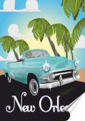 Nowy Orlean Plakat folia Samoprzylepna Plakietka(motyw metalowego szyldu)#20453