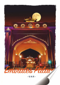 Emiraty Plakat folia Samoprzylepna Plakietka(motyw metalowego szyldu)#20456