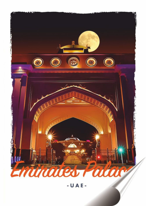 Emiraty Plakat folia Samoprzylepna Plakietka(motyw metalowego szyldu)#20456