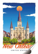 Nowy Orlean Plakat folia Samoprzylepna Plakietka(motyw metalowego szyldu)#20458