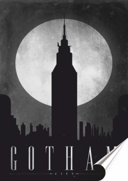 Gotham Plakat folia Samoprzylepna Plakietka(motyw metalowego szyldu)#20479