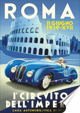 Rzym Plakat folia Samoprzylepna Plakietka(motyw metalowego szyldu)#20480