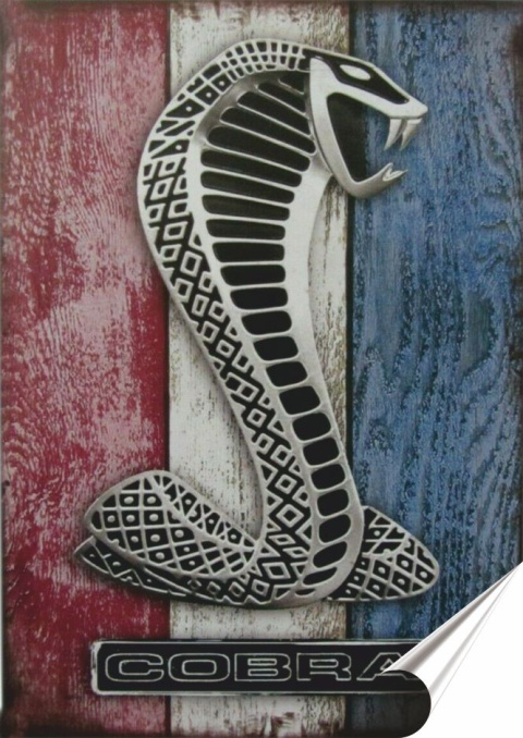 Cobra Plakat folia Samoprzylepna Plakietka(motyw metalowego szyldu)#20487