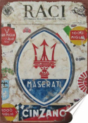 Maserati Plakat folia Samoprzylepna Plakietka(motyw metalowego szyldu)#20489