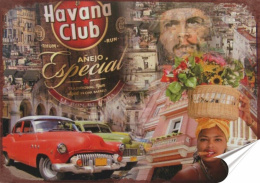 Hawana Plakat folia Samoprzylepna Plakietka(motyw metalowego szyldu)#20494