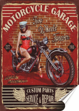 Garaż Plakat folia Samoprzylepna Plakietka(motyw metalowego szyldu)#20511