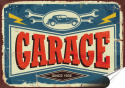 Garaż Plakat folia Samoprzylepna Plakietka(motyw metalowego szyldu)#20523