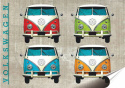 VW Bus Plakat folia Samoprzylepna Plakietka(motyw metalowego szyldu)#20528