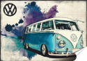 VW Bus Plakat folia Samoprzylepna Plakietka(motyw metalowego szyldu)#20534