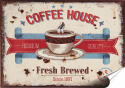 Kawa Plakat folia Samoprzylepna Plakietka(motyw metalowego szyldu)#20542