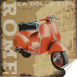 Skuter Plakat folia Samoprzylepna Plakietka(motyw metalowego szyldu)#20549