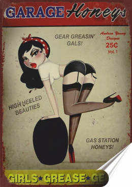 Garaż Plakat folia Samoprzylepna Plakietka(motyw metalowego szyldu)#20558