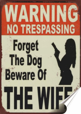 Warning Plakat folia Samoprzylepna Plakietka(motyw metalowego szyldu)#20567