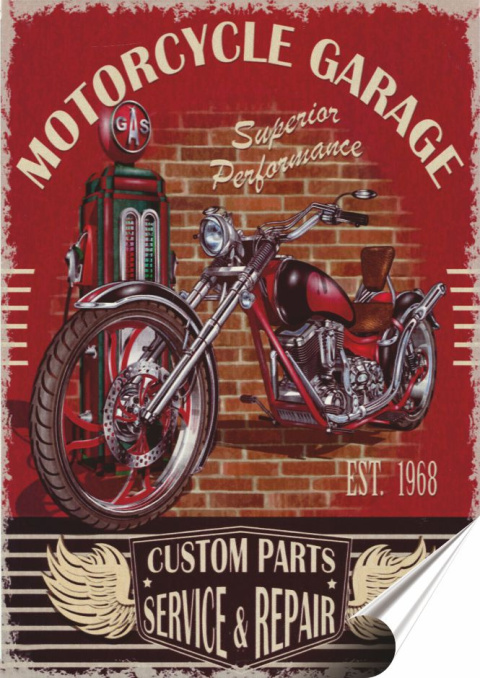 Harley Plakat folia Samoprzylepna Plakietka(motyw metalowego szyldu)#20574