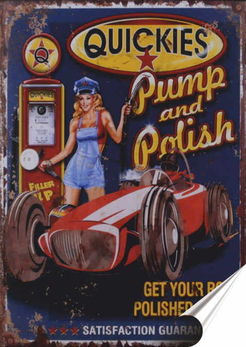 Garaż Plakat folia Samoprzylepna Plakietka(motyw metalowego szyldu)#20576