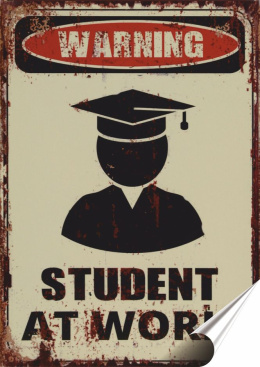 Warning Plakat folia Samoprzylepna Plakietka(motyw metalowego szyldu)#20578