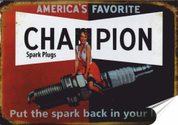 Chmpion Plakat folia Samoprzylepna Plakietka(motyw metalowego szyldu)#20579
