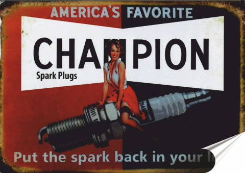 Chmpion Plakat folia Samoprzylepna Plakietka(motyw metalowego szyldu)#20579
