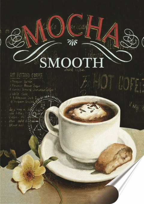 Kawa Plakat folia Samoprzylepna Plakietka(motyw metalowego szyldu)#20583