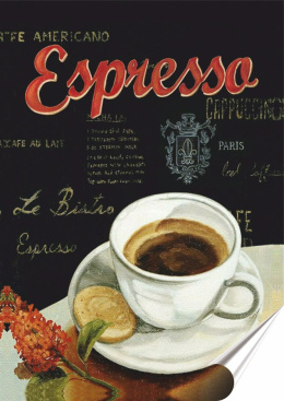 Kawa Plakat folia Samoprzylepna Plakietka(motyw metalowego szyldu)#20596