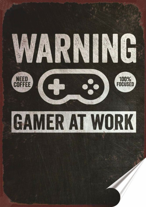 Warning Plakat folia Samoprzylepna Plakietka(motyw metalowego szyldu)#20604