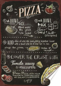 Pizza Plakat folia Samoprzylepna Plakietka(motyw metalowego szyldu)#20606