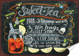 Herbata Plakat folia Samoprzylepna Plakietka(motyw metalowego szyldu)#20619