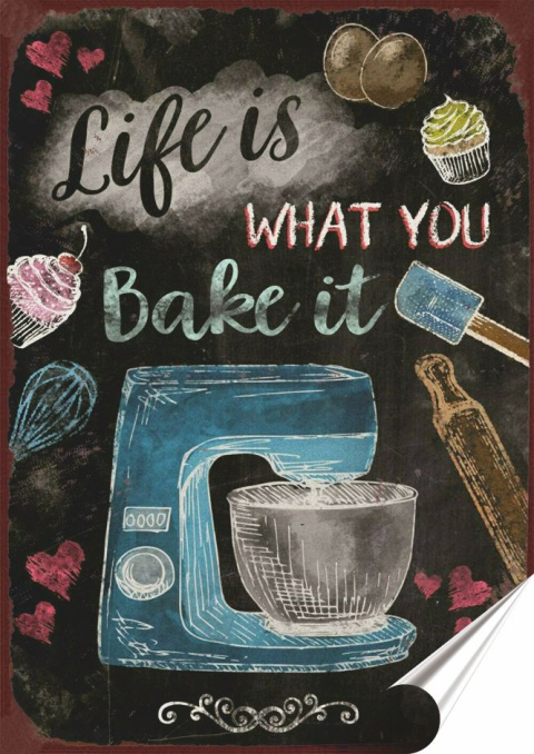 Kawa Plakat folia Samoprzylepna Plakietka(motyw metalowego szyldu)#20633