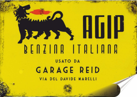 Garaż Plakat folia Samoprzylepna Plakietka(motyw metalowego szyldu)#20648