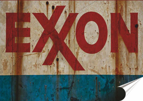 Exxon Plakat folia Samoprzylepna Plakietka(motyw metalowego szyldu)#20657