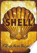 Shell Plakat folia Samoprzylepna Plakietka(motyw metalowego szyldu)#20671