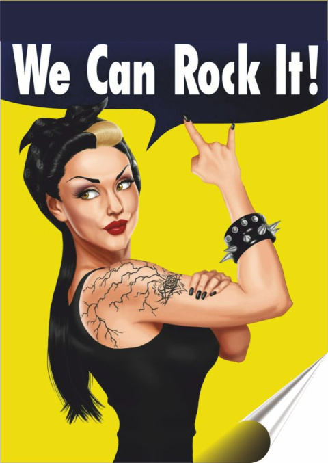 Rock Plakat folia Samoprzylepna Plakietka(motyw metalowego szyldu)#20674