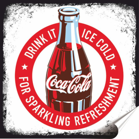Coca Cola Plakat folia Samoprzylepna Plakietka(motyw metalowego szyldu)#20727