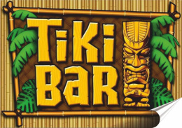 Tiki Bar Plakat folia Samoprzylepna Plakietka(motyw metalowego szyldu)#20735