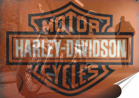 Harley Plakat folia Samoprzylepna Plakietka(motyw metalowego szyldu)#21240