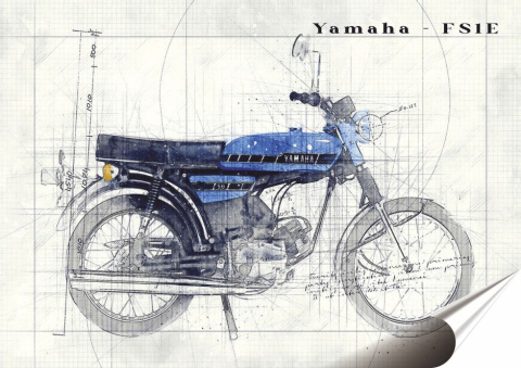 Yamaha Plakat folia Samoprzylepna Plakietka(motyw metalowego szyldu)#21246