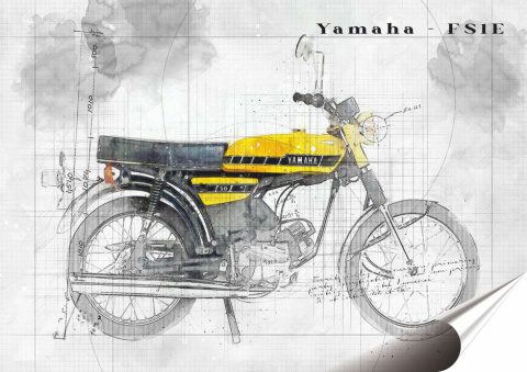 Yamaha Plakat folia Samoprzylepna Plakietka(motyw metalowego szyldu)#21288