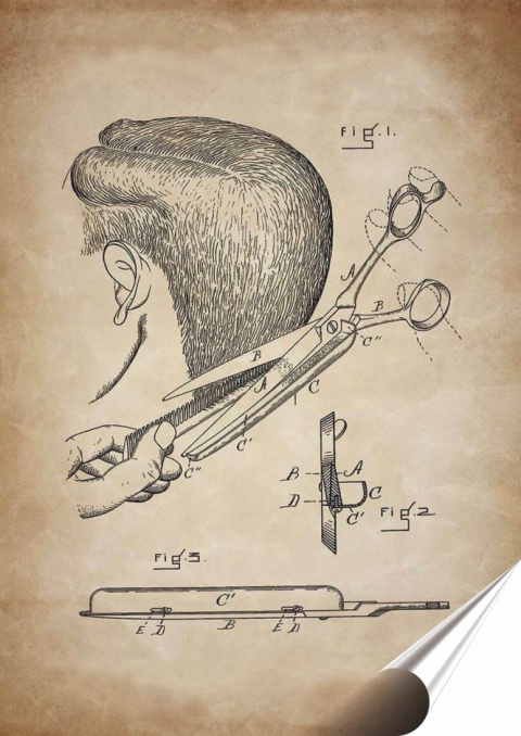 Barber Plakat folia Samoprzylepna Plakietka(motyw metalowego szyldu)#21340
