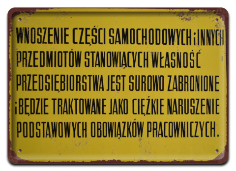 PRL METALOWY PLAKAT RETRO OBRAZEK SZYLD BLACHA VINTAGE #18859