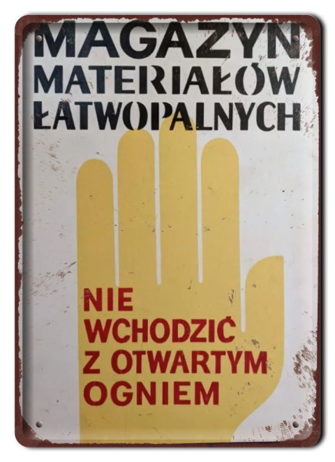 PRL METALOWY PLAKAT RETRO OBRAZEK SZYLD BLACHA VINTAGE #18863