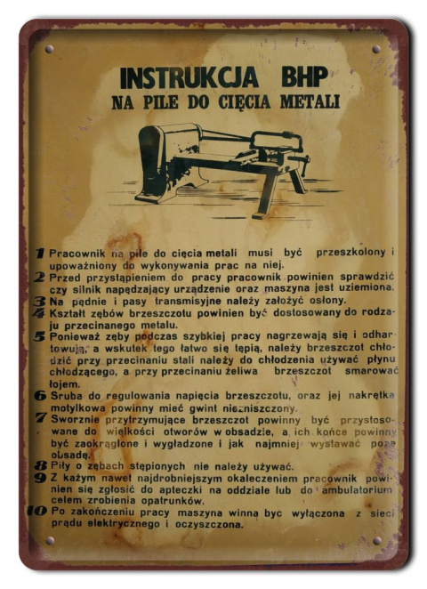 PRL METALOWY PLAKAT RETRO OBRAZEK SZYLD BLACHA VINTAGE #18879
