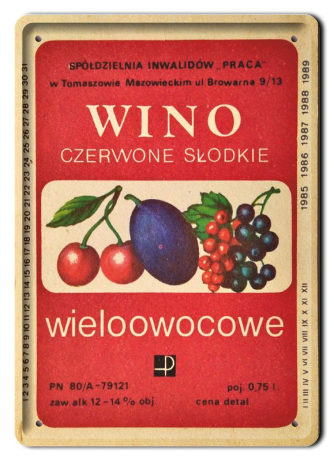 PRL METALOWY PLAKAT RETRO OBRAZEK SZYLD BLACHA VINTAGE #18923