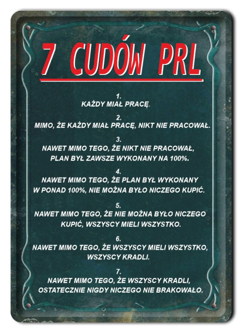 PRL METALOWY PLAKAT RETRO OBRAZEK SZYLD BLACHA VINTAGE #18937