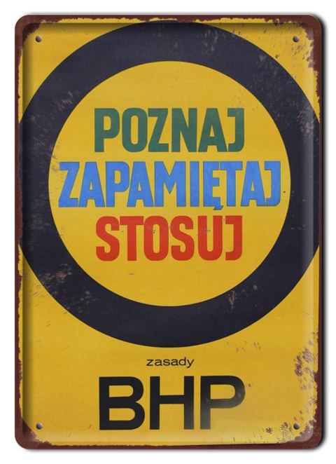 PRL METALOWY PLAKAT RETRO OBRAZEK SZYLD BLACHA VINTAGE #19029