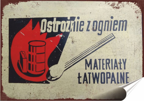 PRL Plakat folia Samoprzylepna Plakietka(motyw metalowego szyldu)#18864