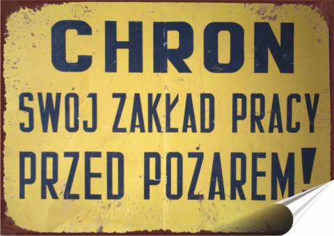 PRL Plakat folia Samoprzylepna Plakietka(motyw metalowego szyldu)#18866